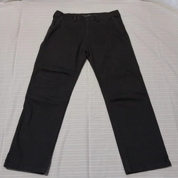 Eddie Bauer Relaxed Fit Utility Pants Mens 36 Tan Gray Canvas Cargo Jeans - Picture 6 of 10